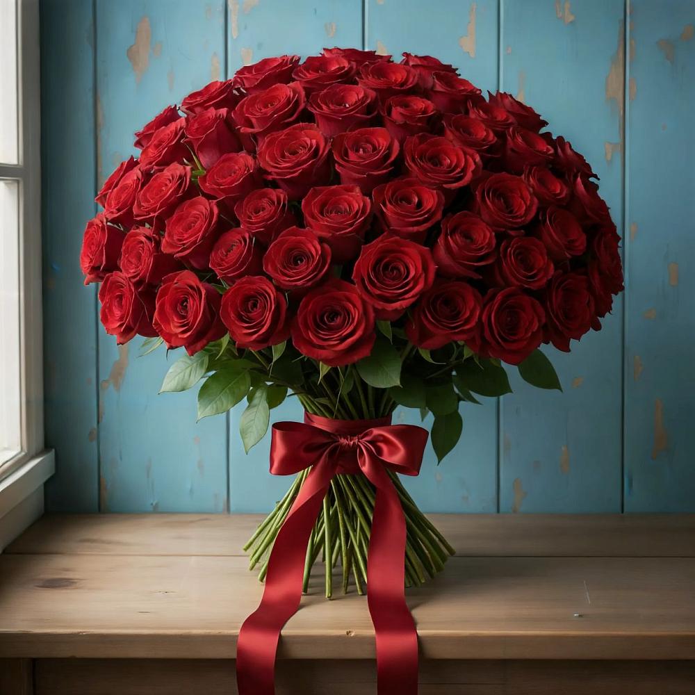 Букет Красные розы Блэк Меджик в Савельевской