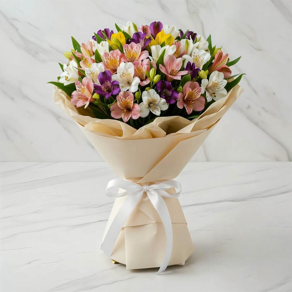 Букет цветов из: Альстромерии в Савельевской