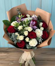 Букет цветов из:  Розы и Альстромерии в Савельевской