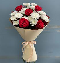 Букет цветов из:  Розы и Хризантемы в Савельевской