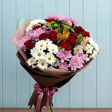 Букет цветов из:  Розы, Хризантемы и Альстромерии #REPLACE_PRED# Савельевской