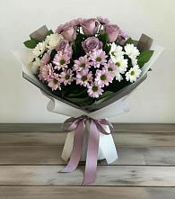Букет цветов из:  Хризантемы и Розы в Савельевской