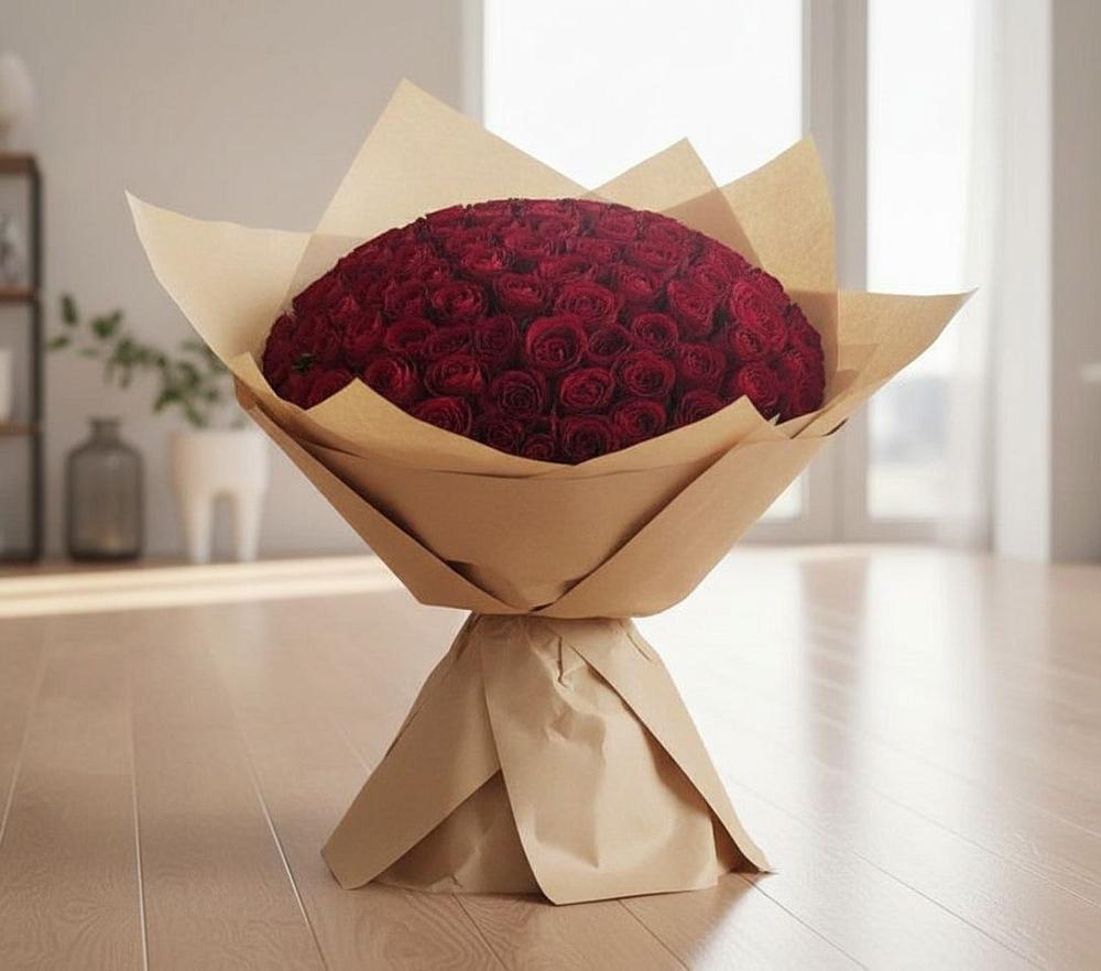 Букет 101 Красная роза в Савельевской