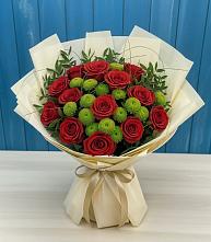 Букет цветов из:  Розы и Хризантемы в Савельевской