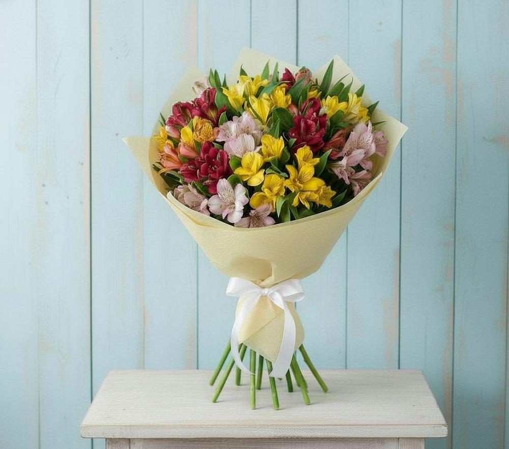 Букет цветов из: Альстромерии в Савельевской