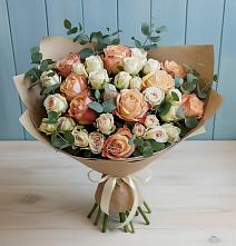 Букет цветов из:  Альстромерии и Розы в Савельевской