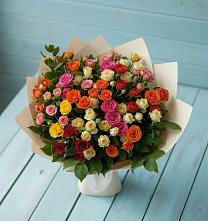 Букет Микс из разноцветных кустовых роз #REPLACE_PRED# Савельевской